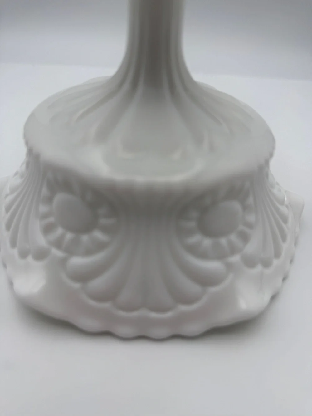 Vintage Fenton Milk Glass Pedestal Compote Dish Signed on bottom RARE